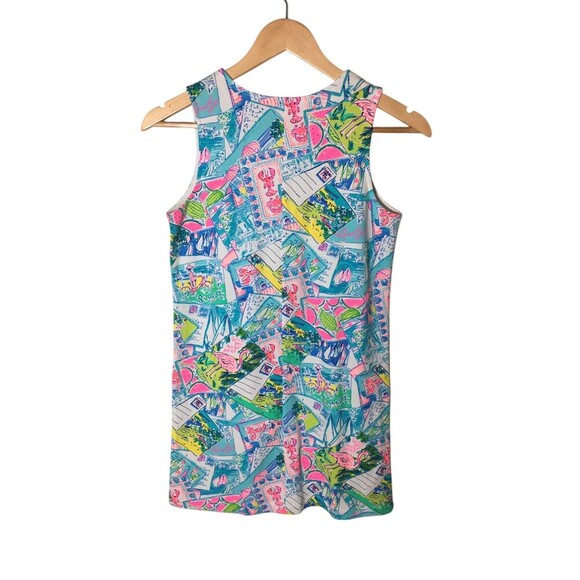 Lilly Pulitzer Dress Girl's Size XL Multicolor Postcards Cotton Blend Sleeveless - Picture 2 of 6